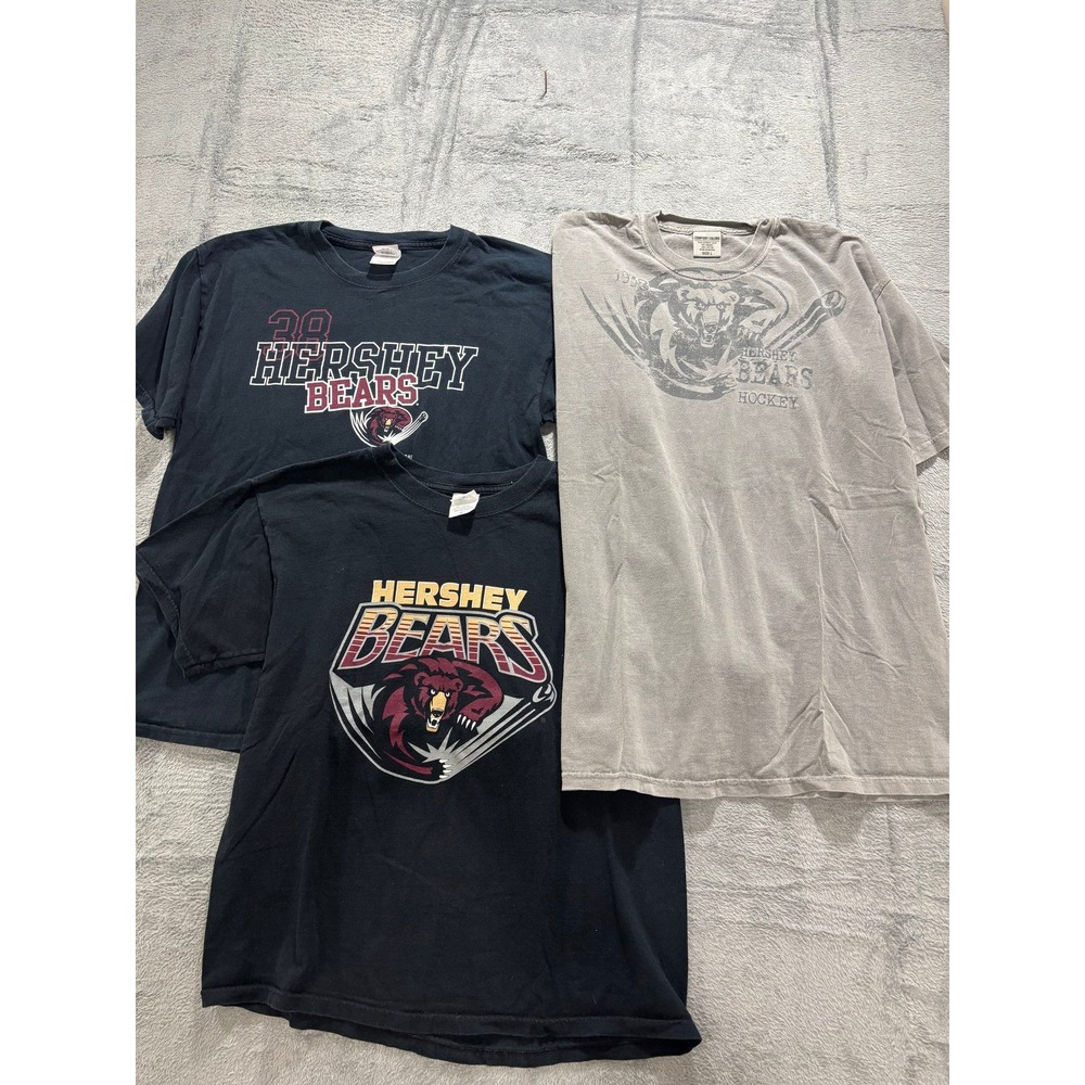 Hershey Bears Hockey T-Shirt Lot 3 L Black Gray Casual Vintage Style